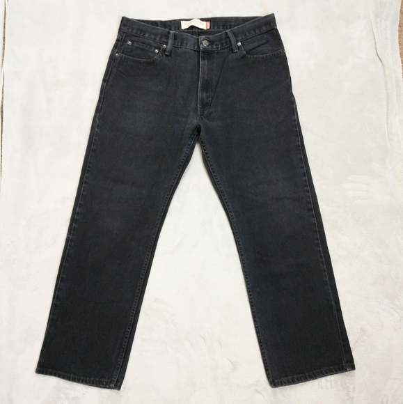 Levi's 505 Black Men's Regular Fit Straight Leg Jeans Sz 36x30 - Picture 3 of 14